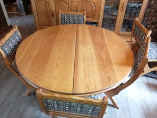 Oak Wood Dining Room Set with Buffet.