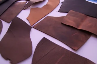 Leather Offcuts - approx 3kg - Black &amp; brown, smooth and flat grain