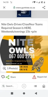 NiteOwl,Driver Teams Require.20k+pm
