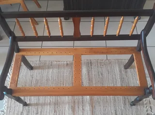 Riempies 2-seater couch yellow wood and imbuia R1500 ONO