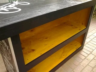 Wooden bars. Bar counters
