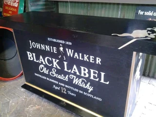 Wooden bars. Bar counters