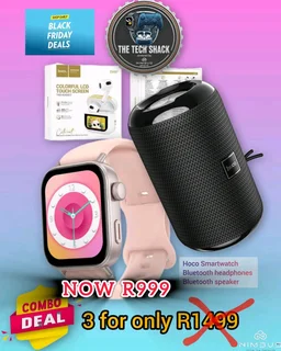 Smart watch, Bluetooth speaker and Earpods