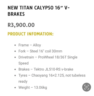 Titan Kids Mountan Bike 16”