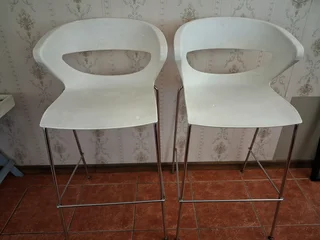 White bar stools x2