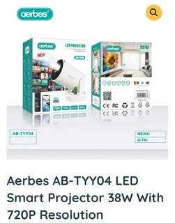 Aerbes Ab-tyy04 Led Smart Projector 38w With 720p Resolution