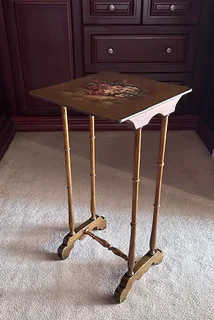 Antique side table with painted detail  18th / 19th Century