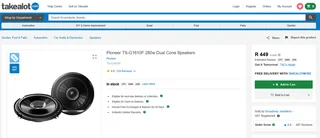 Pioneer TS-G1610F 280w Dual Cone Speakers, new