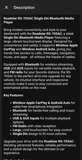 Roadstar RS-705AC Android media player