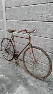 Rustic vintage fixed gear commuter bicycle