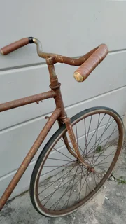 Rustic vintage fixed gear commuter bicycle