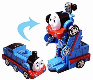 Transformer Robot Thomas Engine Bump N Go Train Flashing Lights Kids Gift