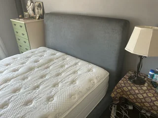 Designer Queen XL Bed and top of the range mattress / like new