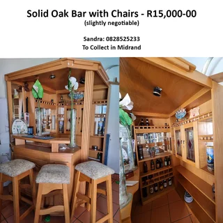 Solid Oak Wood Bar