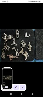 Stering Silver bracelet with 13 charms