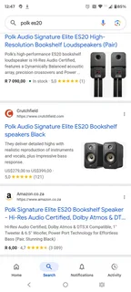 Polk Audio Signature Elite ES20 Award Winning Bookshelf Loudspeakers (BLACK