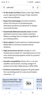 Polk Audio Signature Elite ES20 Award Winning Bookshelf Loudspeakers (BLACK