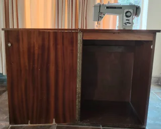 Vintage Empisal Deluxe Sewing Machine with Teak-Style Cabinet R1,500.00