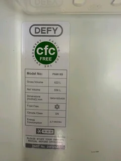 Side by side Fridge &amp; Freezer Defy Silver urgent sale.  Price drop urgent sale