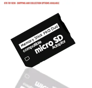 PSP Micro SD to MS Pro Duo Adapter – Black Friday Price Extended! R69 – Local Stock
