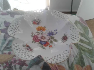 Dresden Porcelain Fruit Bowl and Dutch Candlestick holders