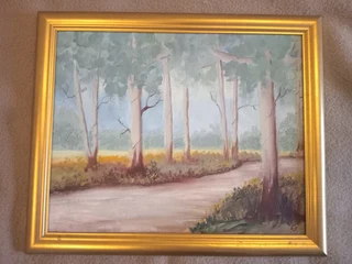 Original beautiful oil painting on board of Tsitsikamma forest in frame