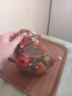 Fruit basket ceramic teapot