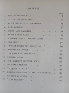 Original Springbok cricket touring team, UK, 1951 with signatures in frame with book