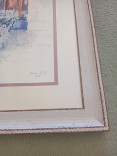 Flowers watercolor painting in frame