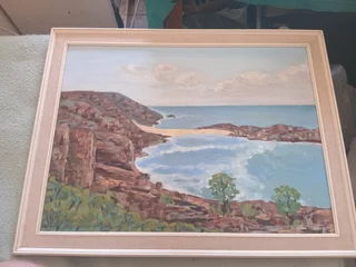 Robberg western peninsula, Plettenberg Bay oil painting, 1976