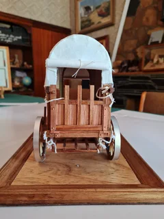 Handmade oxwagon on a frame