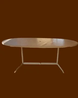 Outdoor Fibreglass Table With Hole In Centre For An Umbrella: Seats 6-8 People