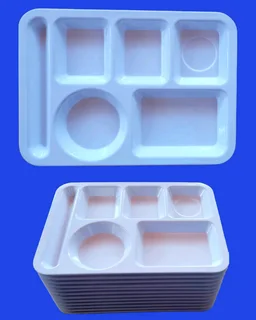 12 × White, Melamine, Multi-division, Canteen Trays: R900 For 12 / R450 For 6