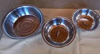 3 × Stainless Steel Catering Dishes