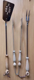 Set Of 3, Good Quality, Long-handled, Braai Tools