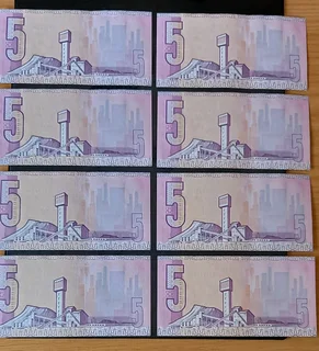 COLLECTABLES: S A. BANK NOTES: R5 × 8 NOTES: UNCIRCULATED: CONSECUTIVE SERIAL NUMBERS