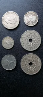 COLLECTABLES: RHODESIAN COINS: 1932-1991: 6 COINS