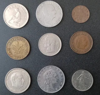 Collectables: European Coins: 1923-1965: Nine Coins