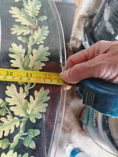 Pedestal base round antique table.