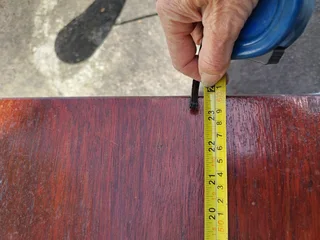 Wooden table with drawer