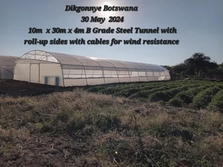 Greenhouse Tunnel with roll-up sides 10m x 30m