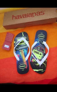 HAVAIANAS Bright Reflective at night Mens Sandals NEW UK 8 27cm