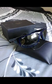 RAY BAN Chromance Polarized Navy Grey Mens Sunglasses NEW in box