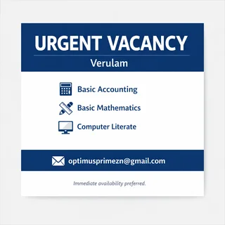 Urgent Vacancy – Basic Accounting &amp; Computer Skills (verulam)