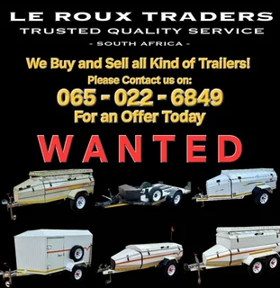 ✅ Wanted Luggage Trailers - Venter - Jurgens - Challenger - Karet - Torsion - Town And Country