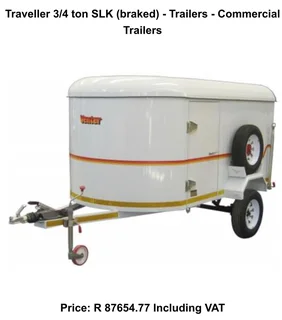 Venter Traveller 3/4 Ton SLK Braked Trailer *Immaculate Condition*