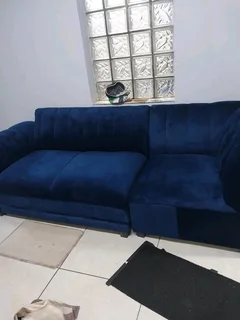 3 Piece Navy blue L shape lounge suite for sale in lenasia