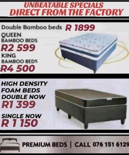 BRAND NEW QUALITY BAMBOO BEDS AVAILABLE IN RICHARDSBAY, WE SUPPLY WHOLESALE OR RETAIL