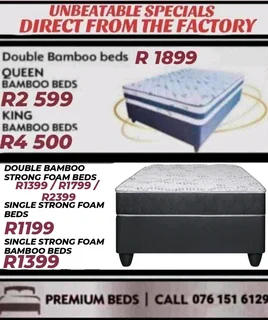 Brand New Quality Strong Foam Bamboo Beds Available In Richardsbay