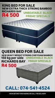BRAND NEW QUALITY STRONG FOAM BAMBOO BEDS AVAILABLE IN RICHARDSBAY, ALL SIZES IN STOCK